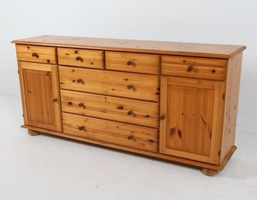 DANISH PINE SIDEBOARD CABINET C. 1970'S