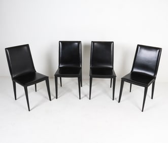 (4) ITALIAN FRAG 'BOTTEGA' LEATHER DINING CHAIRS