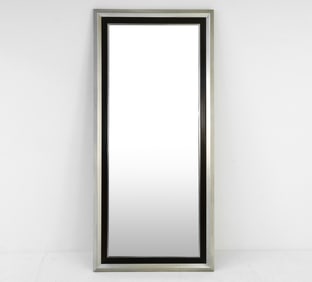 LARGE MIRROR WITH BEVELED NICKEL FRAME