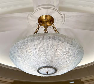ITALIAN ART DECO RUGIADOSA MURANO GLASS CHANDELIER