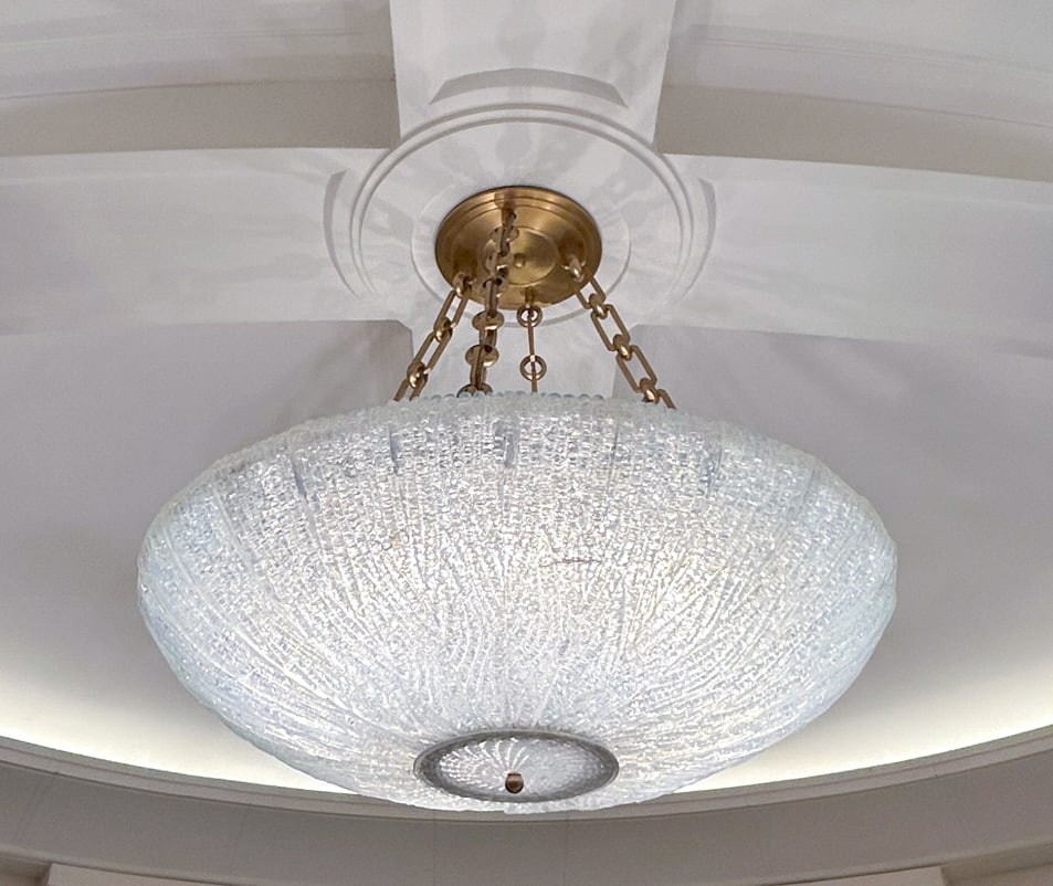 ITALIAN ART DECO RUGIADOSA MURANO GLASS CHANDELIER (1 of 10)