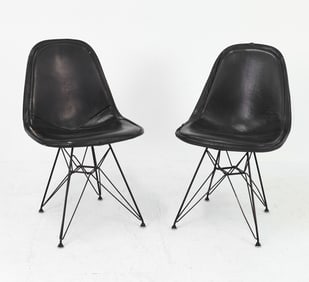 EAMES HERMAN MILLER DKR CHAIRS W/ EIFFEL BASE