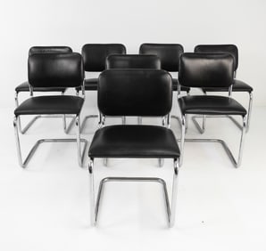 (8) CHROME DINING CHAIRS IN STYLE OF BREUER