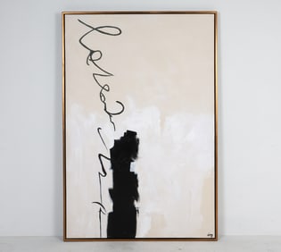 CONTEMPORARY ABSTRACT 'CHIMNEY' O/C PAINTING