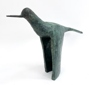 LARGE ABSTRACT BRONZE BIRD SCULPTURE