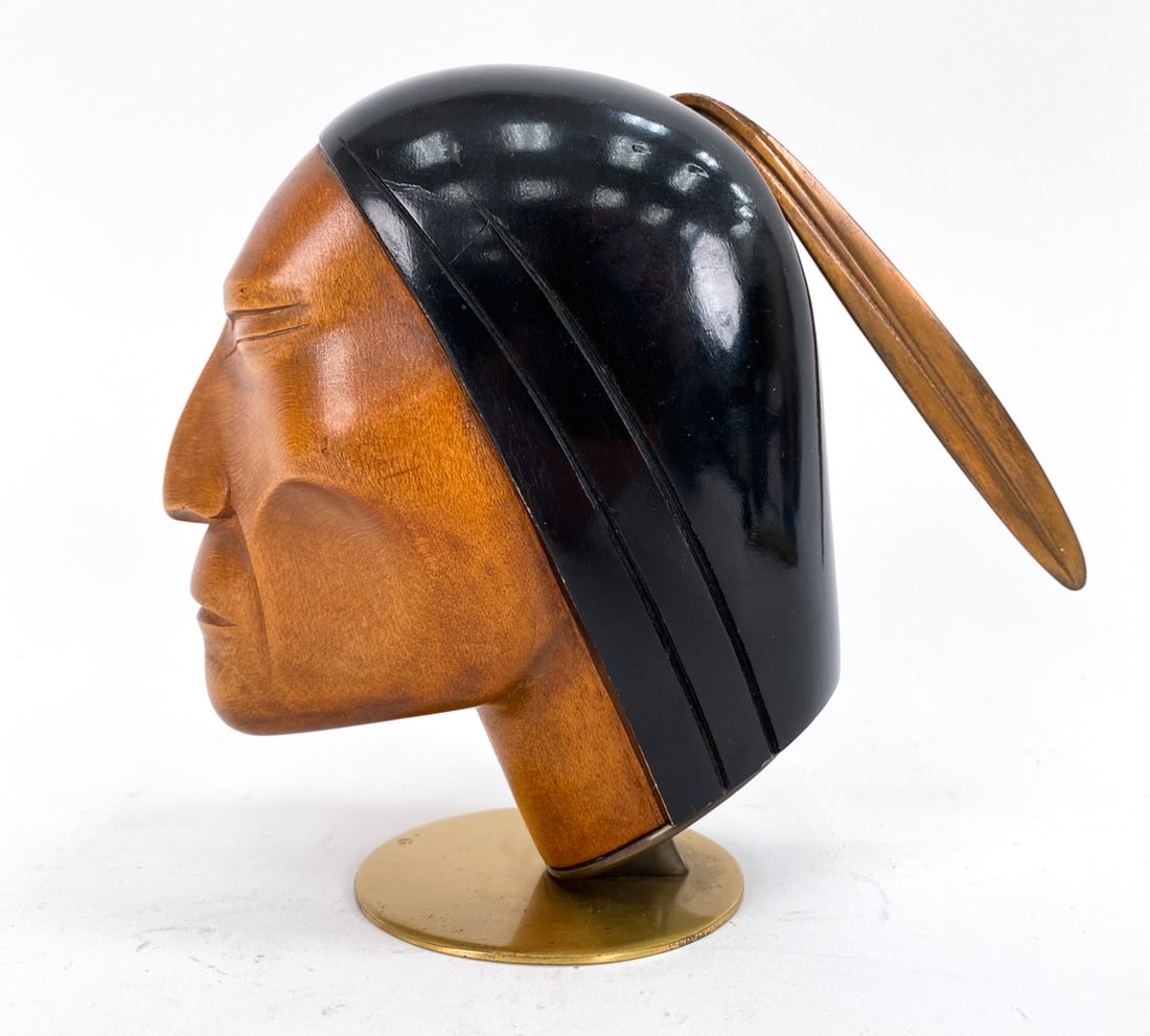 HAGENAUER WIEN NATIVE AMERICAN BUST SCULPTURE (1 of 8)