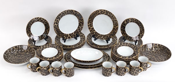 RALPH LAUREN HUTCHINSON LEOPARD PORCELAIN SERVICE