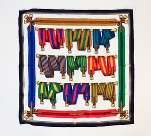 HERMES SUSPENDER BELT MOTIF SILK SCARF