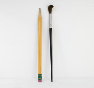 THINK BIG LIFE SIZE PENCIL & BRUSH C. 1980'S