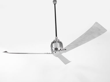 MARELLI POLISHED ALUMINUM MACHINE AGE CEILING FAN