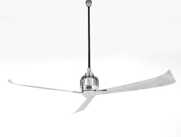MARELLI POLISHED ALUMINUM MACHINE AGE CEILING FAN