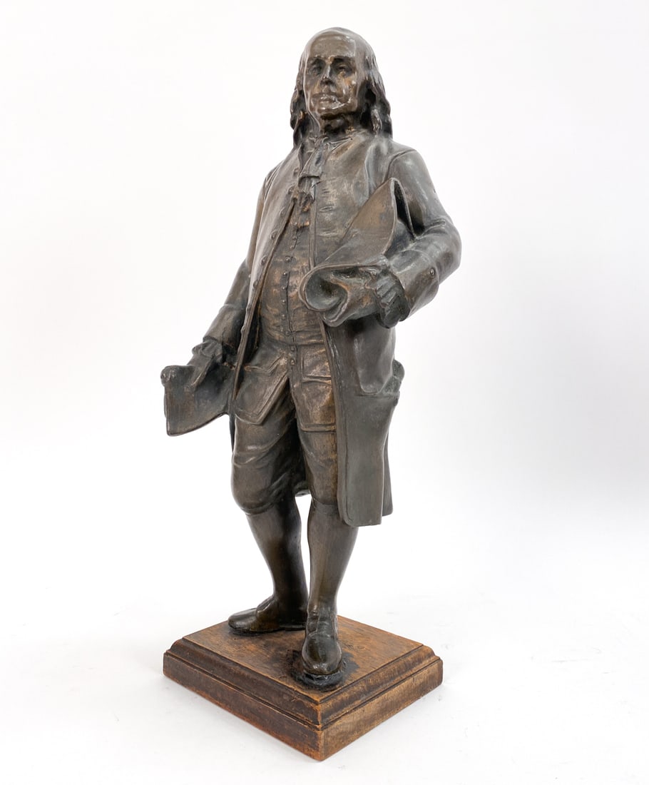 19TH C. BRONZE SCULPTURE OF BENJAMIN FRANKLIN (1 of 8)