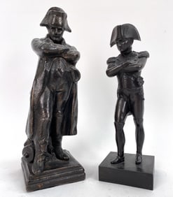 (2) VINTAGE CAST IRON NAPOLEON SCULPTURES
