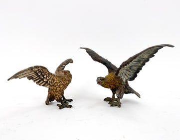 (2) GUSCHUTZT VIENNA BRONZE EAGLES