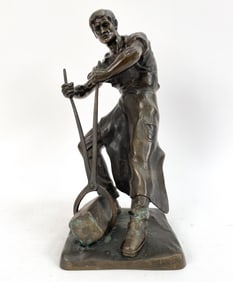 OTTO SCHMIDT HOFER (1873-1925) BRONZE IRON WORKER