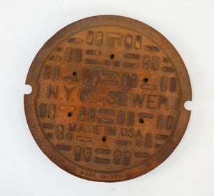 NYC CAST IRON SEWER MANHOLE COVER