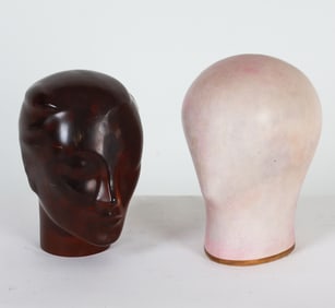 VINTAGE CERAMIC HEAD HAT STANDS