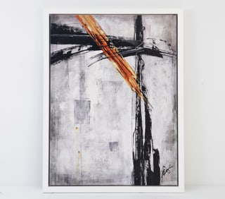 CONTEMPORARY ABSTRACT LITHOGRAPH ON CANVAS