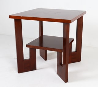 CONTEMPORARY DECO STYLE MAHOGANY SIDE TABLE