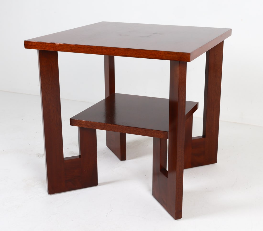CONTEMPORARY DECO STYLE MAHOGANY SIDE TABLE (1 of 13)