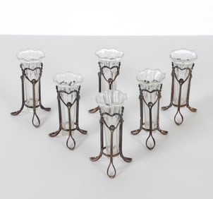 GROUPING OF ART NOUVEAU BUD VASES