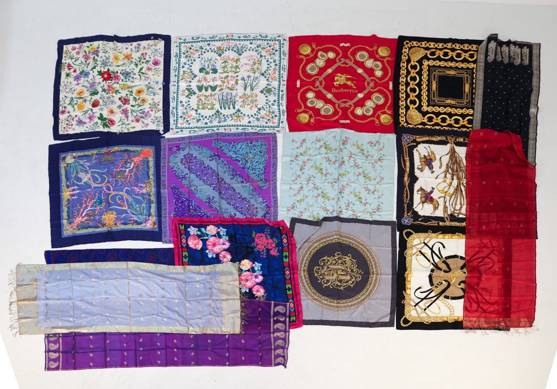 GROUPING OF VINTAGE SCARVES (1 of 11)