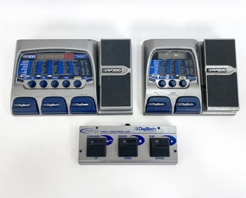 (3)DIGITECH RP300 GUITAR EFFECT PROCCESOR & PEDALS