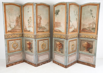 PAIR OF ANTIQUE FRENCH LOUIS XVI FOLDING SCREENS