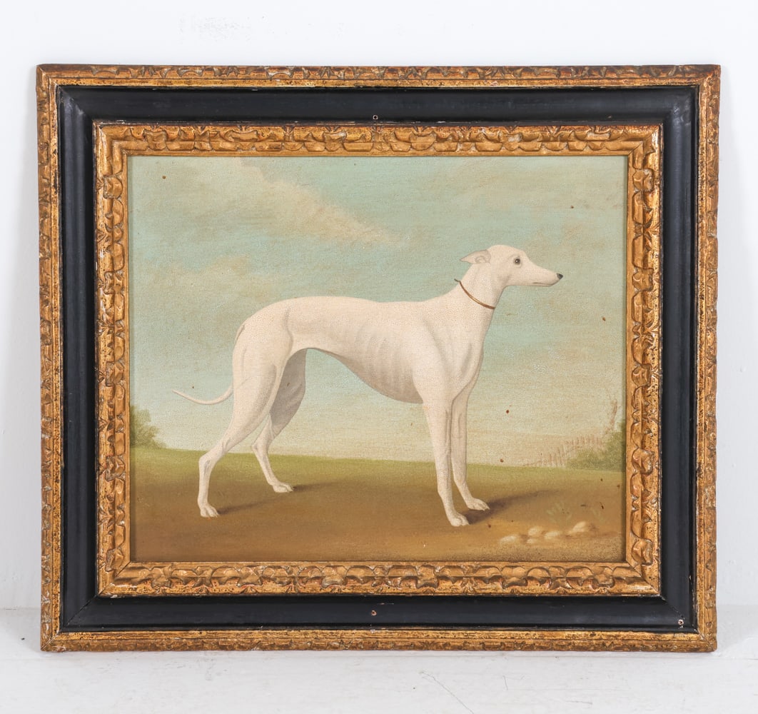 EARLY 20TH C. GREYHOUND O/B PAINTING (1 of 8)