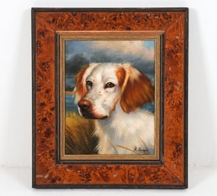 R. PANEQUE (20TH C.) PORTRAIT OF A DOG O/C