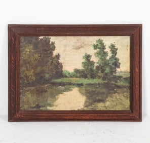 EARLY 20TH C. LANDSCAPE O/B PAINTING