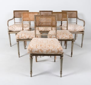 (6) ANTIQUE FRENCH CANED CHAIRS