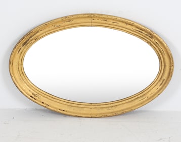 19TH C. GILT OVAL MIRROR