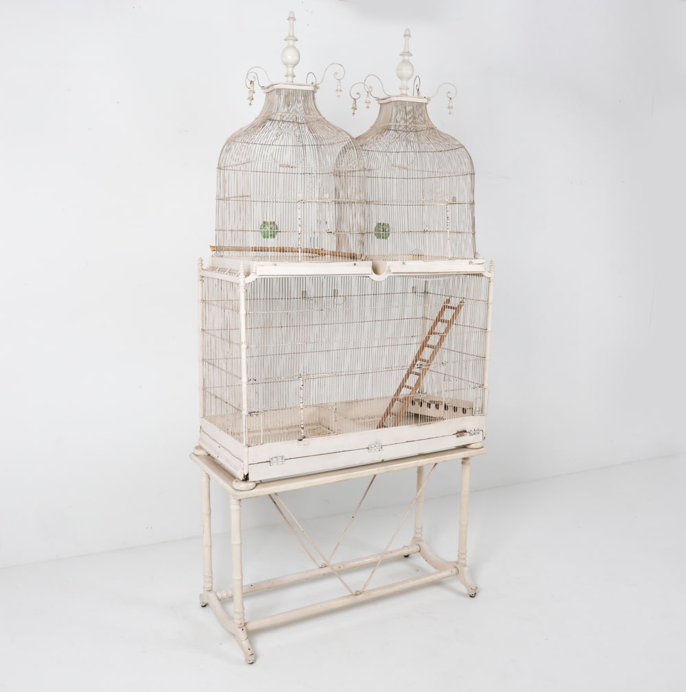 ANTIQUE LARGE FRENCH WIRE BIRDCAGE (1 of 18)