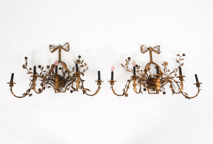 ANTIQUE ITALIAN TOLE WALL SCONCES