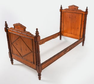 ANTIQUE FRENCH FAUX-BAMBOO TWIN BED FRAME