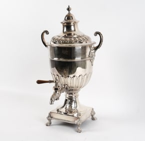 ANTIQUE SILVERPLATE SAMOVAR COFFEE OR TEA URN