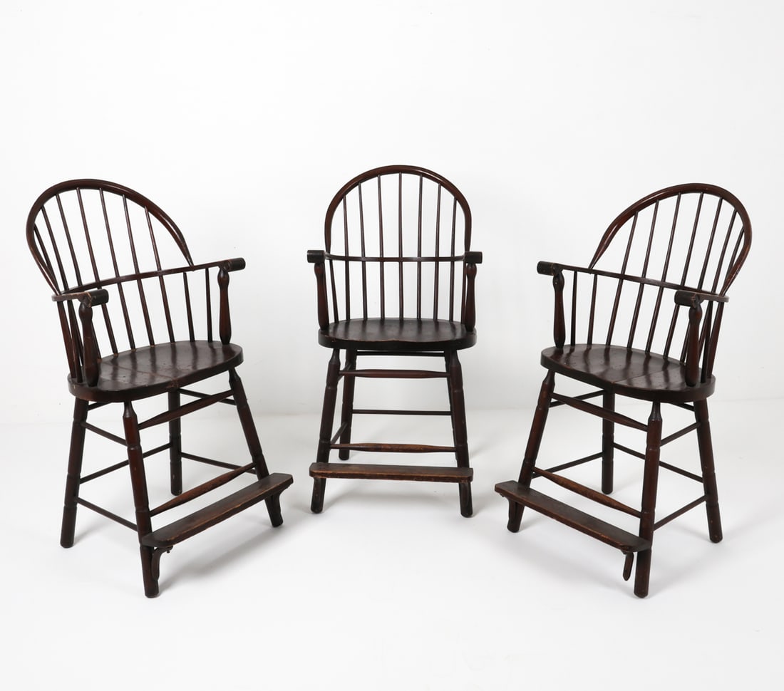 ANTIQUE OAK SPINDLE BACK WINDSOR COUNTER STOOLS (1 of 17)