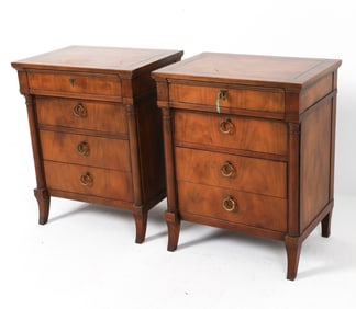 PAIR OF BAKER WALNUT NIGHTSTANDS