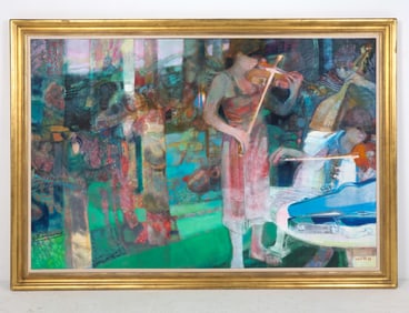 PAUL AMBILLE (FRANCE 1930-2010) VIOLIN PLAYER O/C