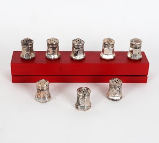 CARTIER STERLING SILVER SALT SHAKERS W/ BOX