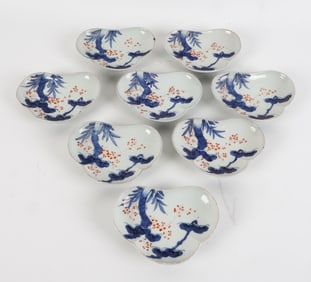 JAPANESE IMARI PORCELAIN DISH GROUPING