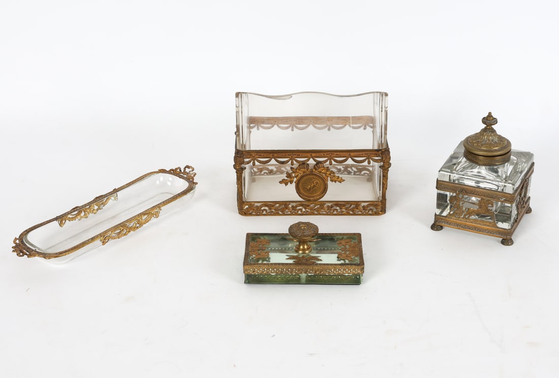 ANTIQUE FRENCH GLASS & ORMOLU VANITY GROUP (1 of 12)