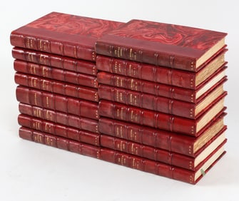 LEATHER BOUND CHARLES DICKENS BOOKS 19TH C.