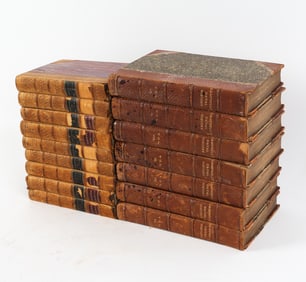 ANTIQUE LEATHER BOUND HISTORY BOOK GROUPING