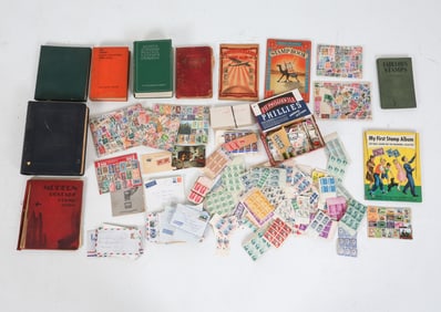 LARGE VINTAGE STAMP COLLECTION & RELATED BOOKS