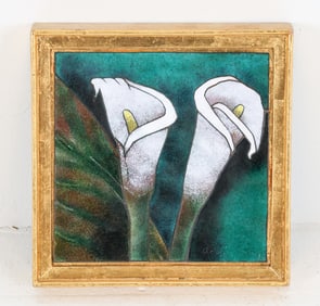 COPPER & ENAMEL CALLA LILY PAINTING