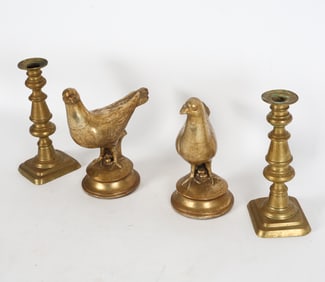 CANDLESTICKS & DOVE FIGURE GROUPING