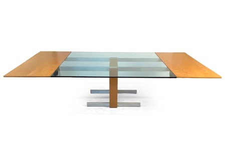 VLADIMIR KAGAN MID-CENTURY GLASS DINING TABLE