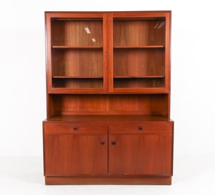 DANISH TEAK BOOKCASE HUTCH CABINET C. 1970S